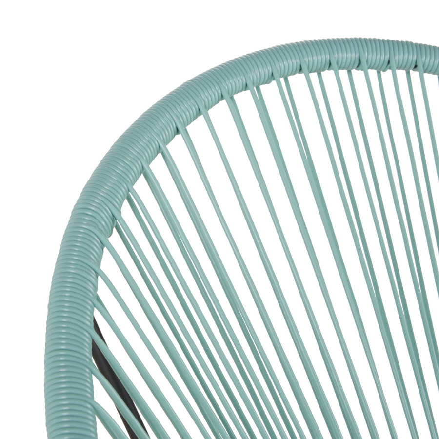 COPACABANA - Fauteuil de jardin rond en résine turquoise