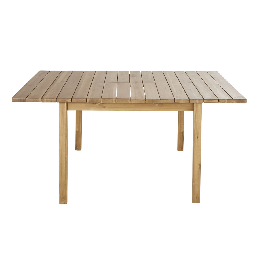 GARDA - Table de jardin extensible carrée en acacia massif 6/8 personnes L120/160