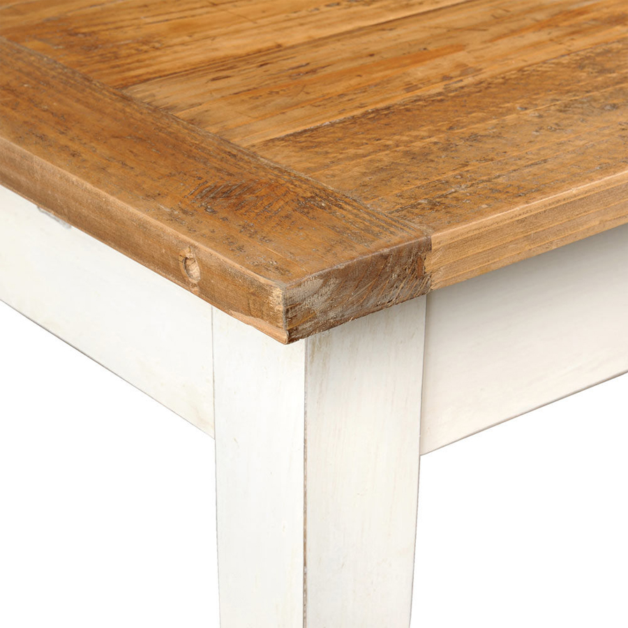 TRADITION - Table à manger extensible en peuplier massif 8/10 personnes L160