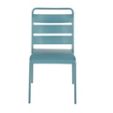 BELLEVILLE - Chaise en métal bleu canard