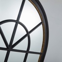 AUGUSTE - Miroir orangerie en paulownia à moulures noir et doré 110x181