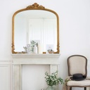 OMERA - Miroir à moulures en résine et bois de paulownia dorés 98x108