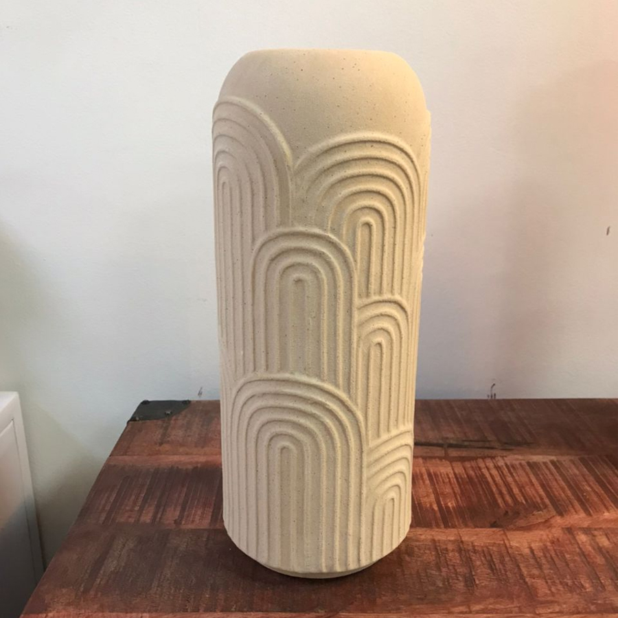 DIEGO - Vase en céramique pêche Ø14x33,5 cm