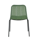 Chaise de jardin Boavista en résine vert kaki et métal noir, vue arrière - Dakar, Sénégal