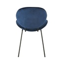 LUNA - Chaise en velours bleu et métal noir