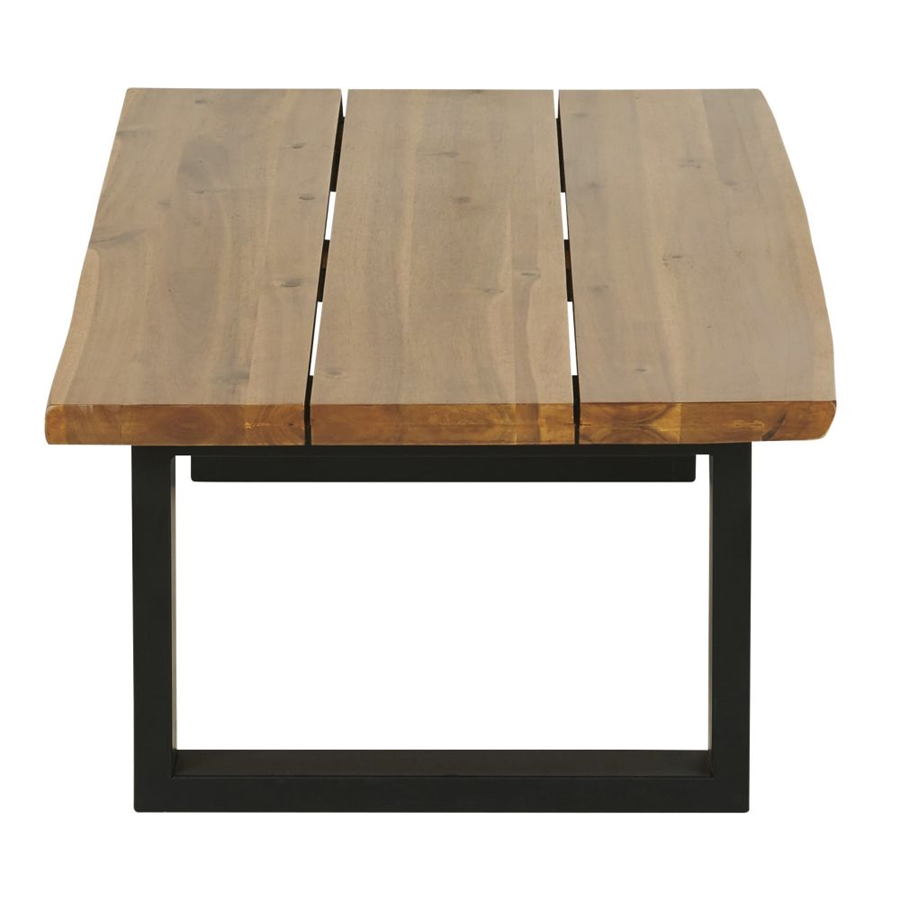 PIANOSA - Table basse de jardin en bois d'acacia massif et acier noir
