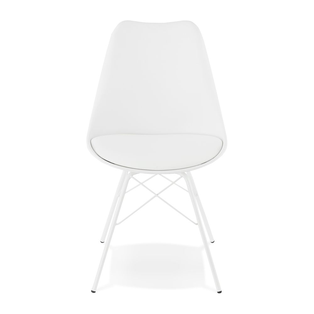 Chaise métal design scandinave blanche 48x43x86cm