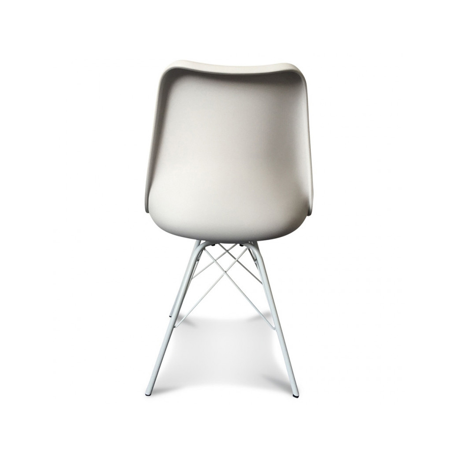 Chaise métal design scandinave blanche 48x43x86cm