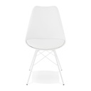 Chaise métal design scandinave blanche 48x43x86cm