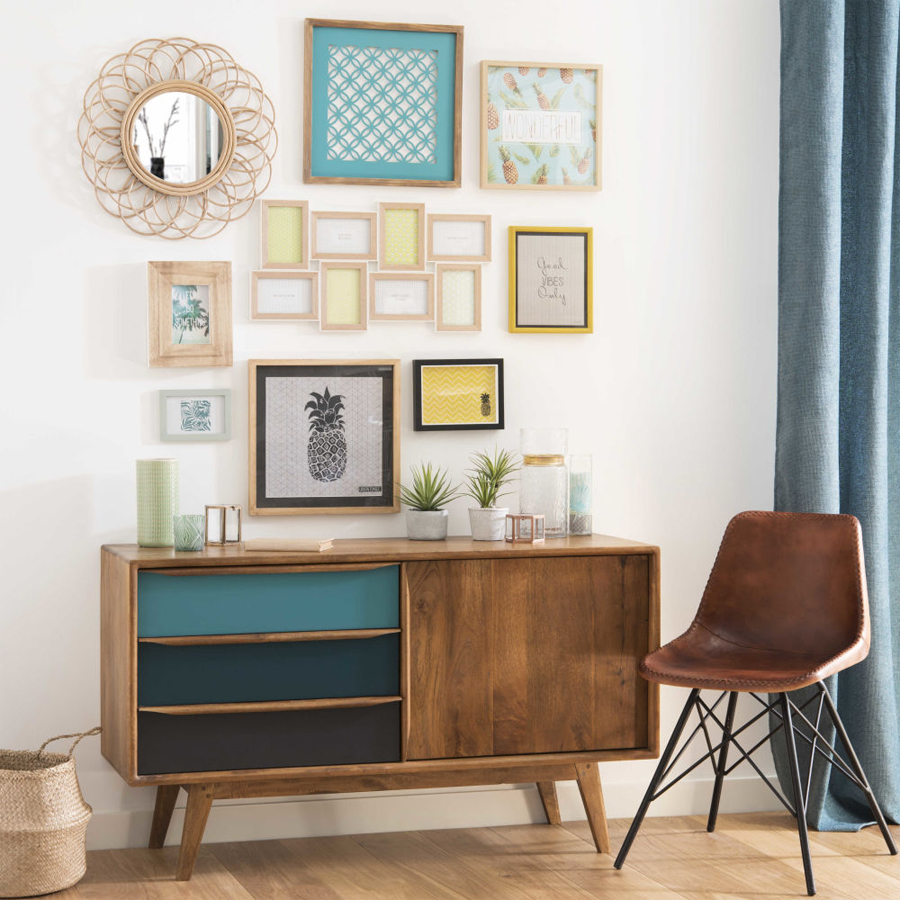 JANEIRO - Buffet vintage en manguier bleu