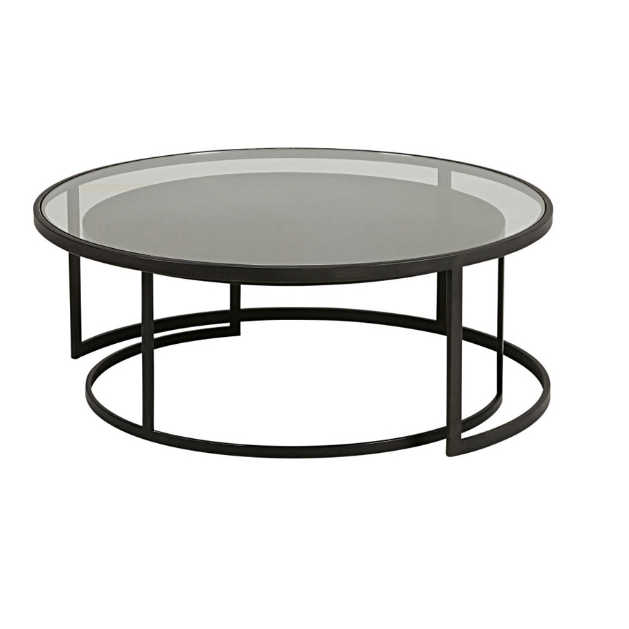 ECLIPSE - Tables gigognes en verre trempéTables gigognes Eclipse, verre trempé et métal noir, design moderne - Dakar, Sénégalet métal noir