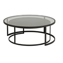 ECLIPSE - Tables gigognes en verre trempéTables gigognes Eclipse, verre trempé et métal noir, design moderne - Dakar, Sénégalet métal noir