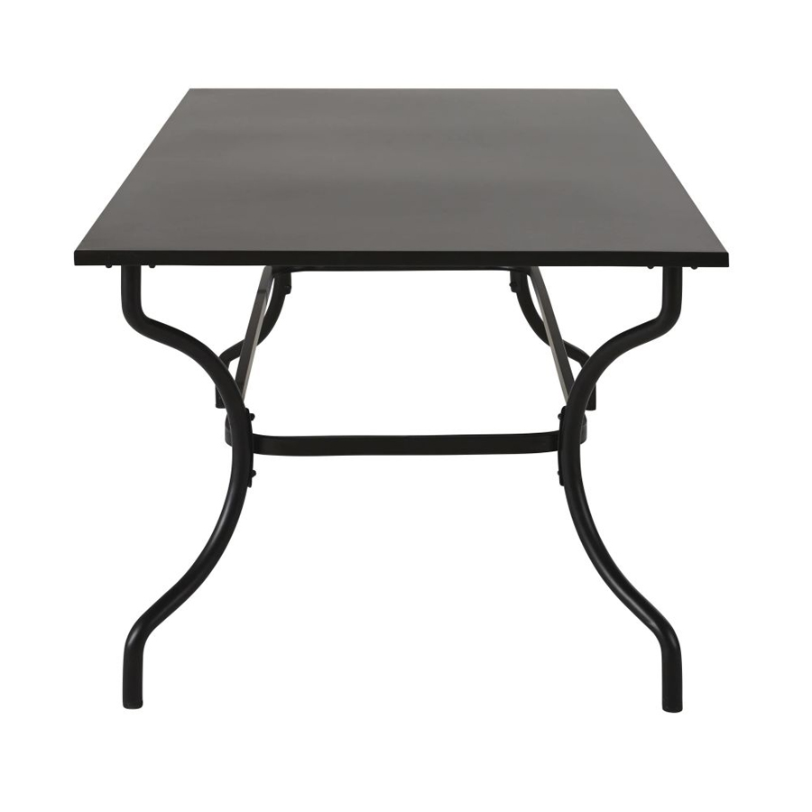 ALPILLES - Table de jardin en métal et fer forgé noirs 8/10 personnes L200