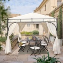 ALPILLES - Table de jardin en métal et fer forgé noirs 8/10 personnes L200