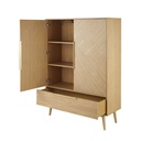 AXELLE - Armoire 2 portes 1 tiroir sculptée
