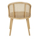 Chaise design Sockette, velours marron écureuil et rotin naturel - Dakar, Sénégal