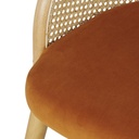 Chaise élégante Sockette, accoudoirs cannage rotin et velours - Dakar, Sénégal