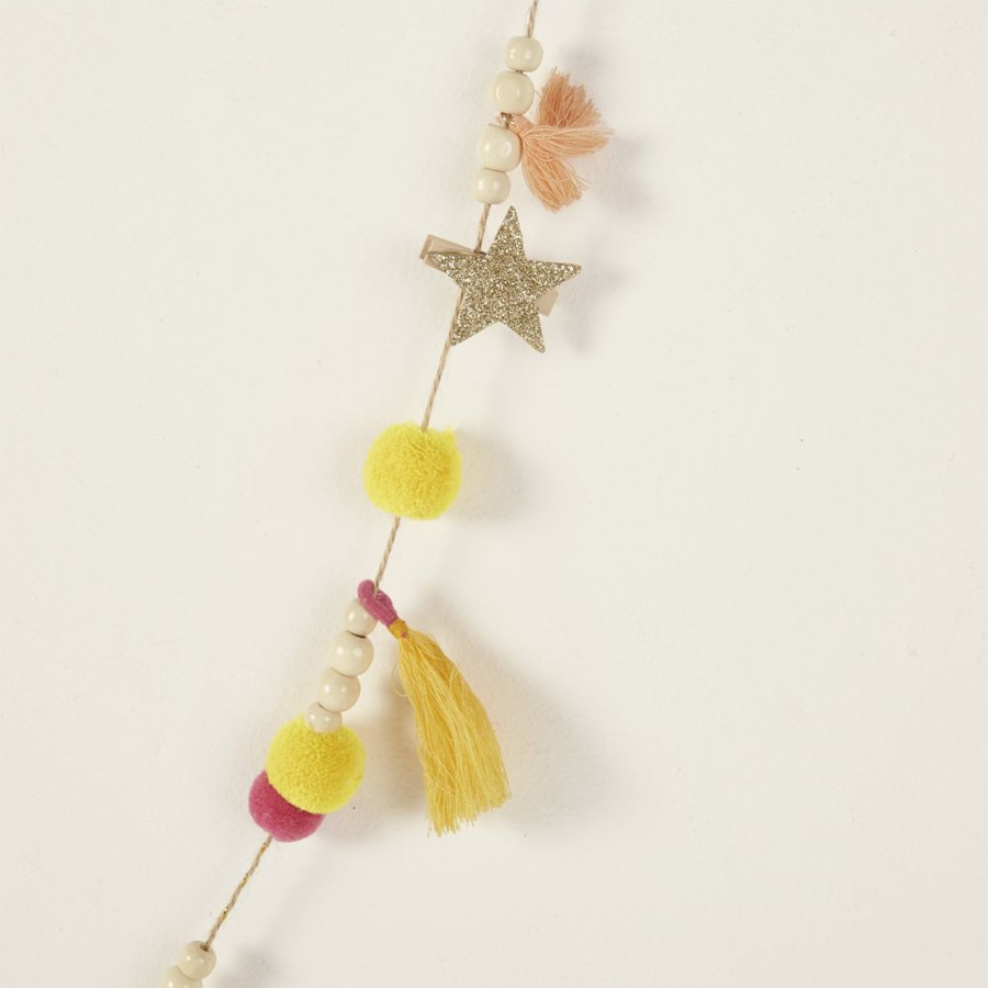 SIWA - Guirlande décorative jaune, rose et dorée L180