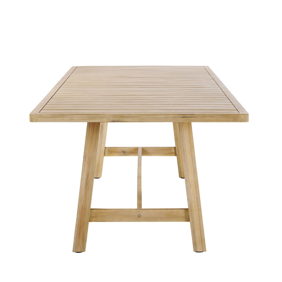 BARCARES BUSINESS - Table de jardin professionnelle en acacia imitation teck blanchi 6/8 personnes L230