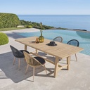 BARCARES BUSINESS - Table de jardin professionnelle en acacia imitation teck blanchi 6/8 personnes L230