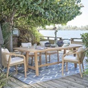 BARCARES BUSINESS - Table de jardin professionnelle en acacia imitation teck blanchi 6/8 personnes L230