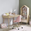 BUCOLIQUE - Bibliothèque maison enfant rose et blanche
