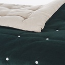 CALIO - Boutis réversible en velours de coton vert émeraude 240x260