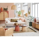 Cache-pot en ciment vert et motifs blancs H36