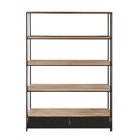 LONG ISLAND - Étagère indus 2 tiroirs en sapin massif et métal