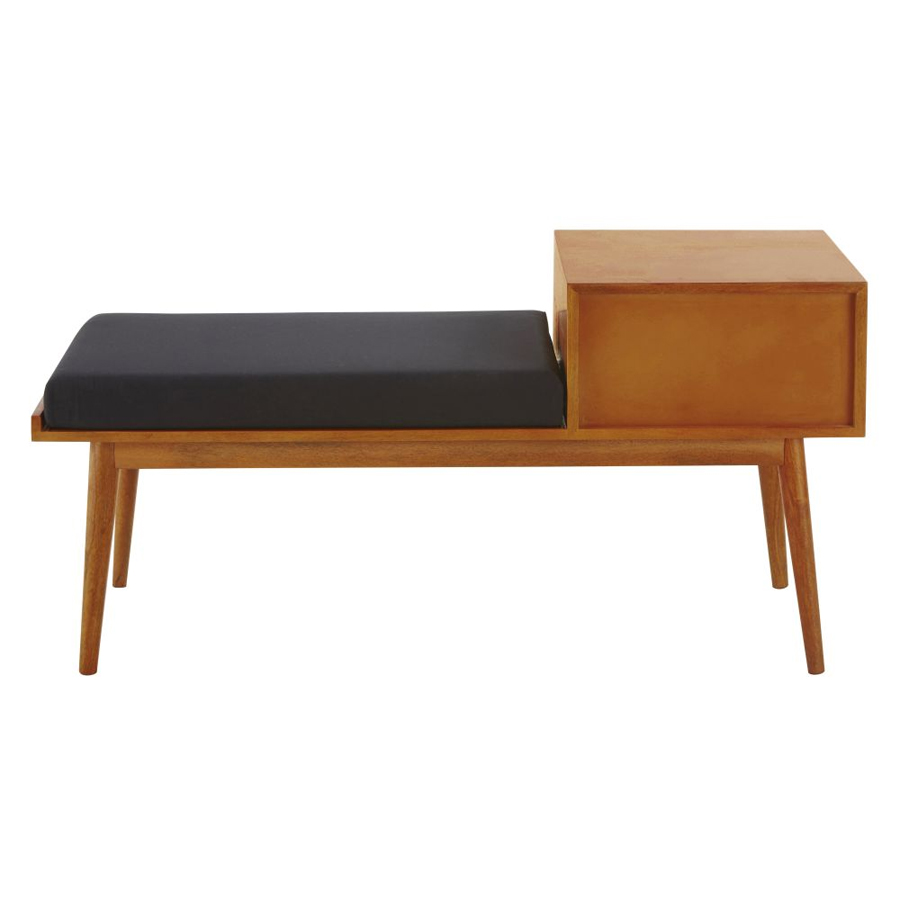 Confort et authenticité - Banquette vintage FLYNN en bois de manguier pour une touche rétro à Dakar