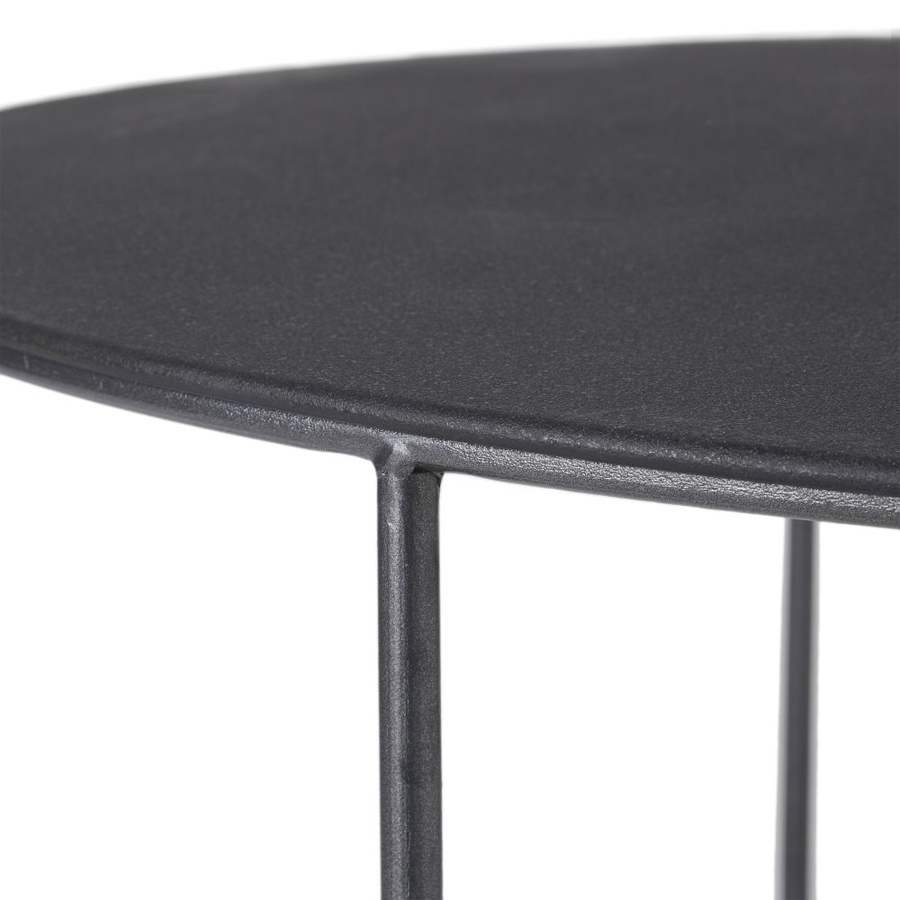 Table basse design Siyah, métal gris anthracite, 38x90 cm - Dakar, Sénégal