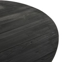 CESAREE - Table à manger en pin recyclé noir 6/8 personnes D140