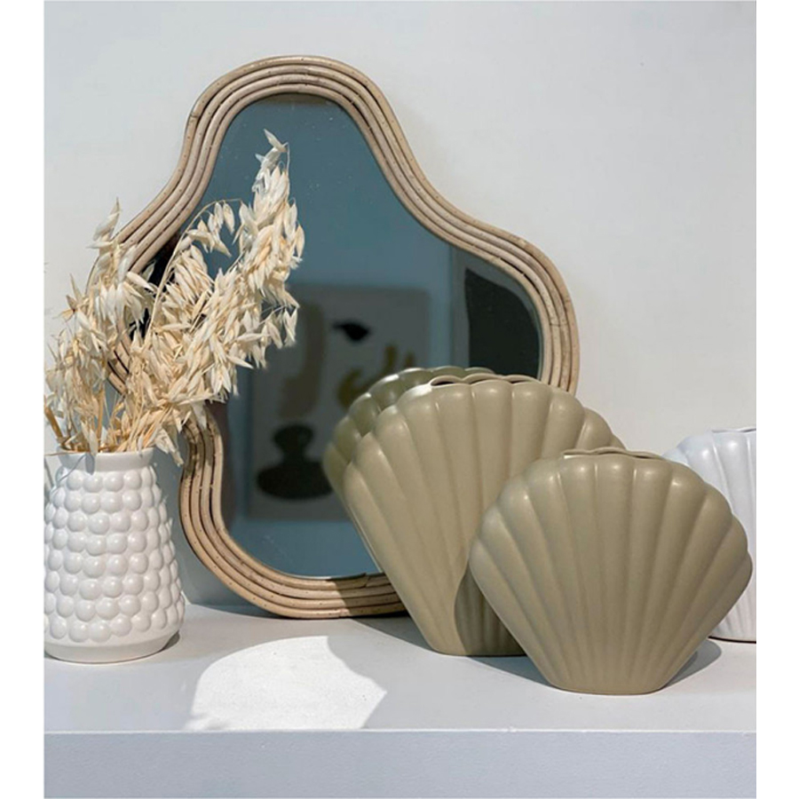 COKI - Vase en céramique beige, décoration contemporaine, Dakar Sénégal