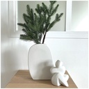 ASSISE - Déco en grès cérame blanc 12xH15cm