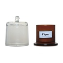 Bougie parfumée Figue sous cloche en verre ambre - élégance et douceur pour une ambiance chaleureuse - Dakar, Sénégal.