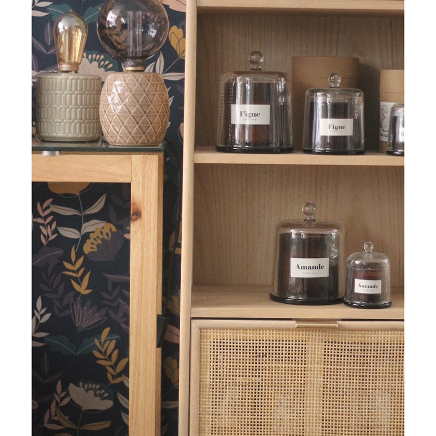 Bougie Figue cloche en verre ambre pour une décoration chic et parfumée - Dakar, Sénégal.