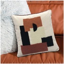 BOUCLETTE COLLAGE - Coussin toile terracotta 40x40cm