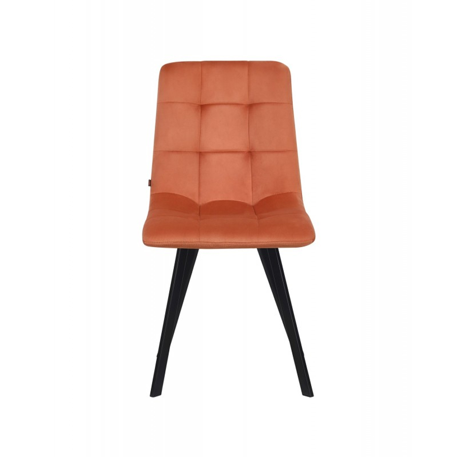 ENZA - Chaise en velours rouille 48x56,5x88