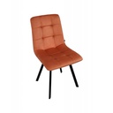 ENZA - Chaise en velours rouille 48x56,5x88