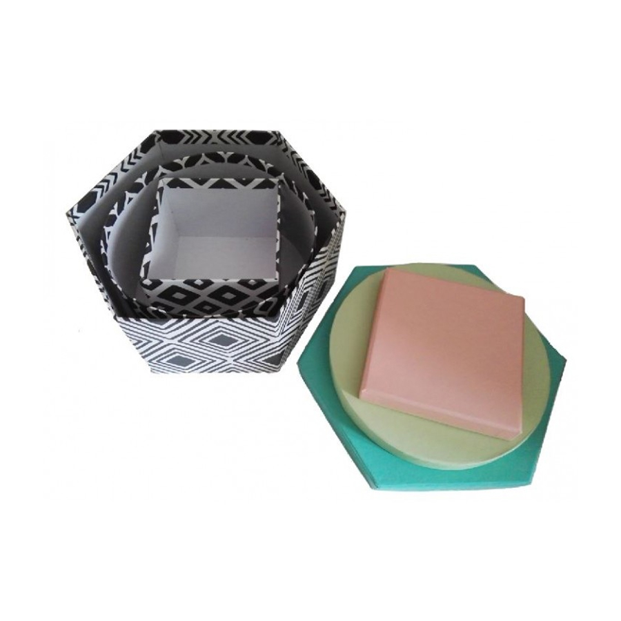 ZEBRE - Lot de 3 boîtes de rangement, motif tendance.Dakar-Sénègal
