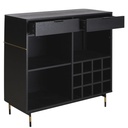 BROADVIEW BUSINESS - Bar 2 tiroirs 1 range bouteilles noir