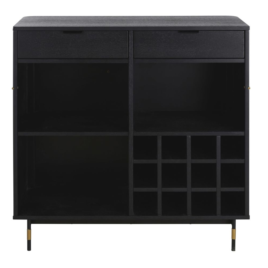 BROADVIEW BUSINESS - Bar 2 tiroirs 1 range bouteilles noir