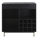 BROADVIEW BUSINESS - Bar 2 tiroirs 1 range bouteilles noir