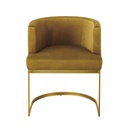 REQUIEM - Fauteuil vintage en velours jaune moutarde