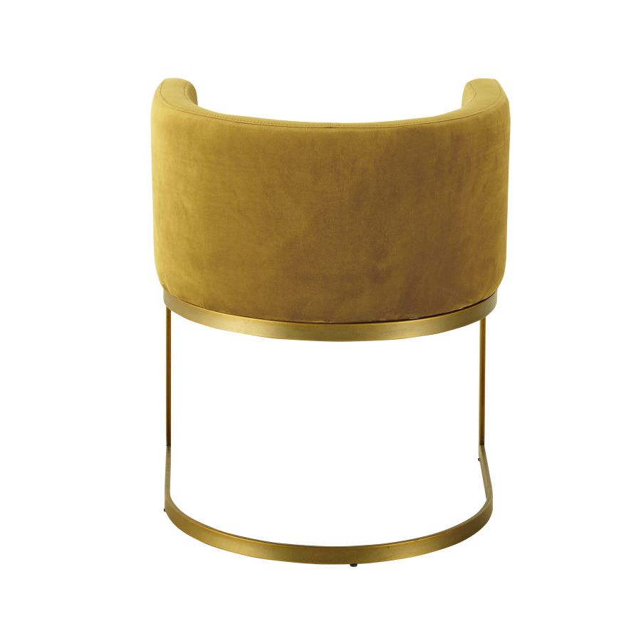 REQUIEM - Fauteuil vintage en velours jaune moutarde