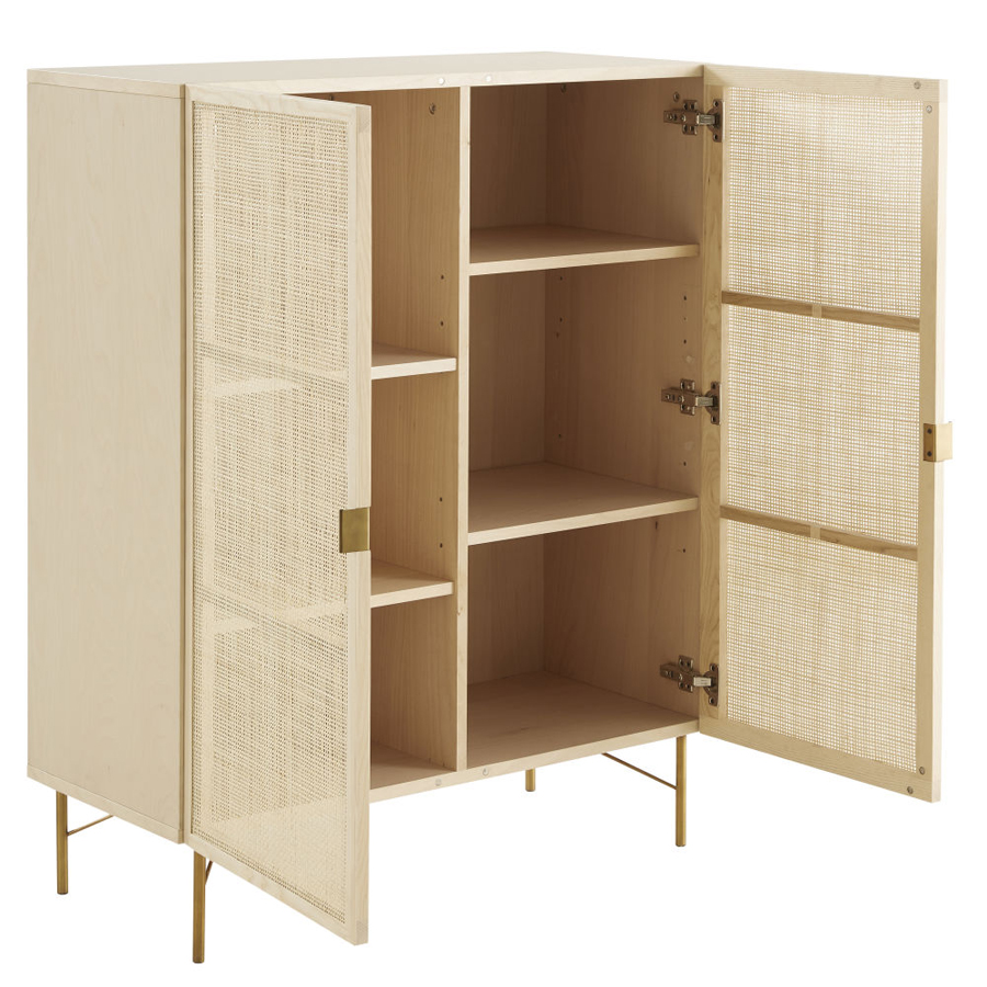 SOLSTICE - Armoire 2 portes cannage en rotin