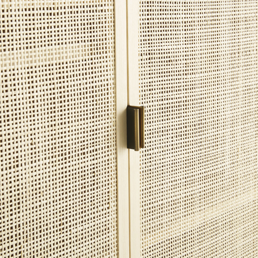 SOLSTICE - Armoire 2 portes cannage en rotin