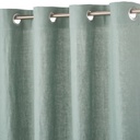 JADE - Rideau à œillets en lin lavé vert de gris à l'unité 130x300