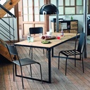 DOCKS - Table à manger indus en sapin et métal 8 personnes L180