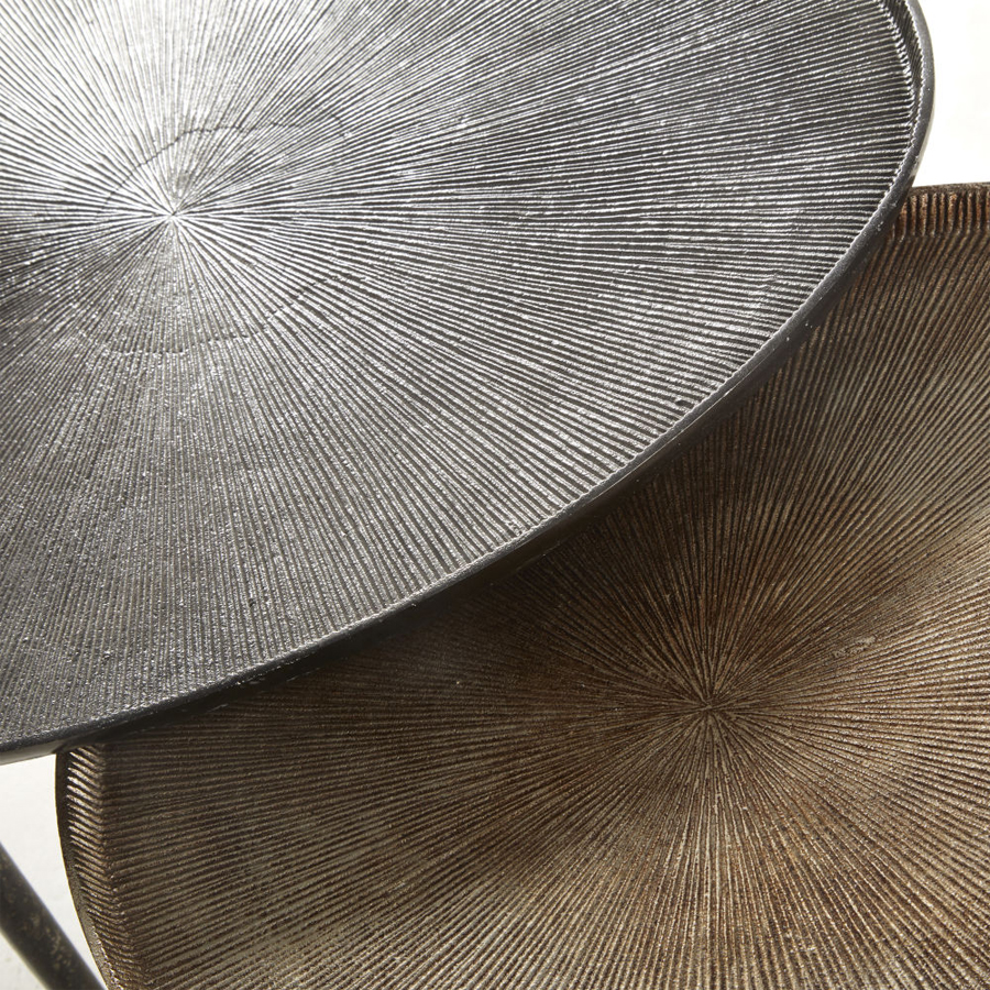 BENONI - Bouts de canapé en aluminium noir et bronze (x2)